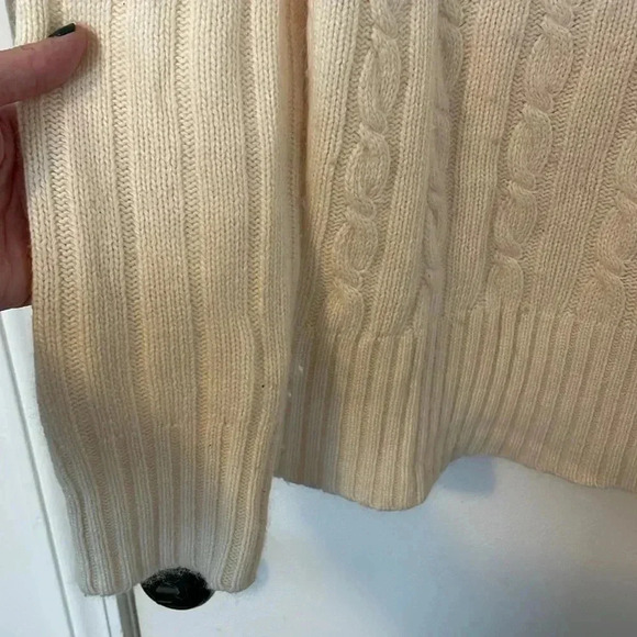 J. Crew Wool Blend Turtleneck Cable Knit Sweater M - Picture 3 of 6